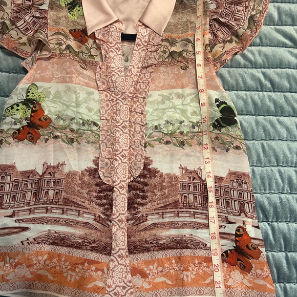 Alice + Olivia Multicolor Blouse with Pink Collar - Picture 8 of 11